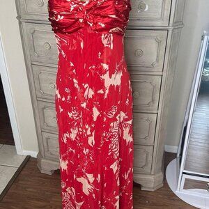 Donna Ricco Silk Halter Dress